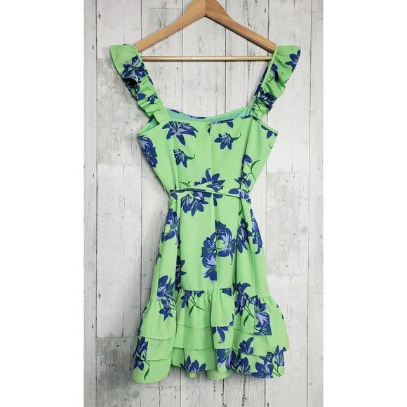 Likely Revolve Charlotte Belted Floral Tiered Ruffle Hem Dress Sz 6 - Picture 4 of 7
